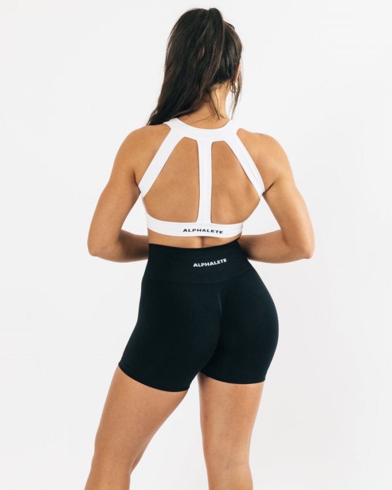 Alphalete Trinity Bra Sports BH Dame Hvite | WCODMV-870