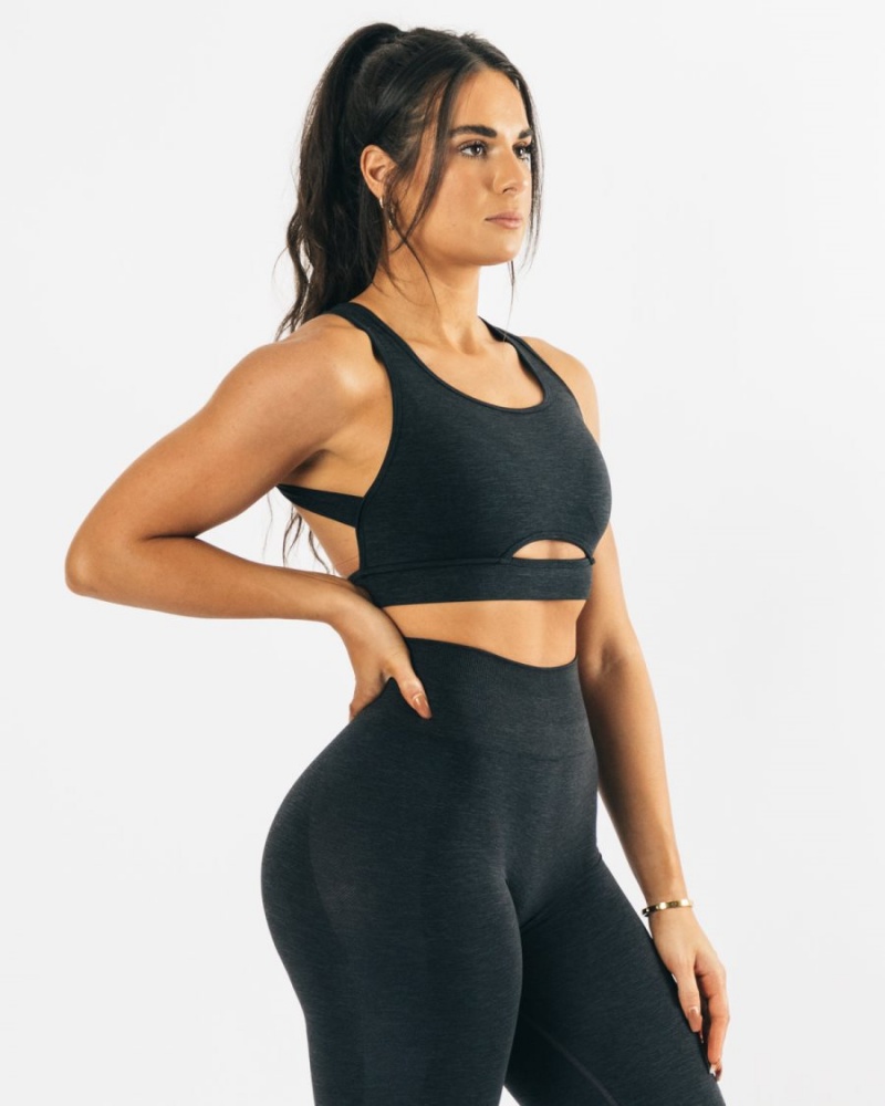 Alphalete Trinity Bra Sports BH Dame Svarte | SDAFNL-304