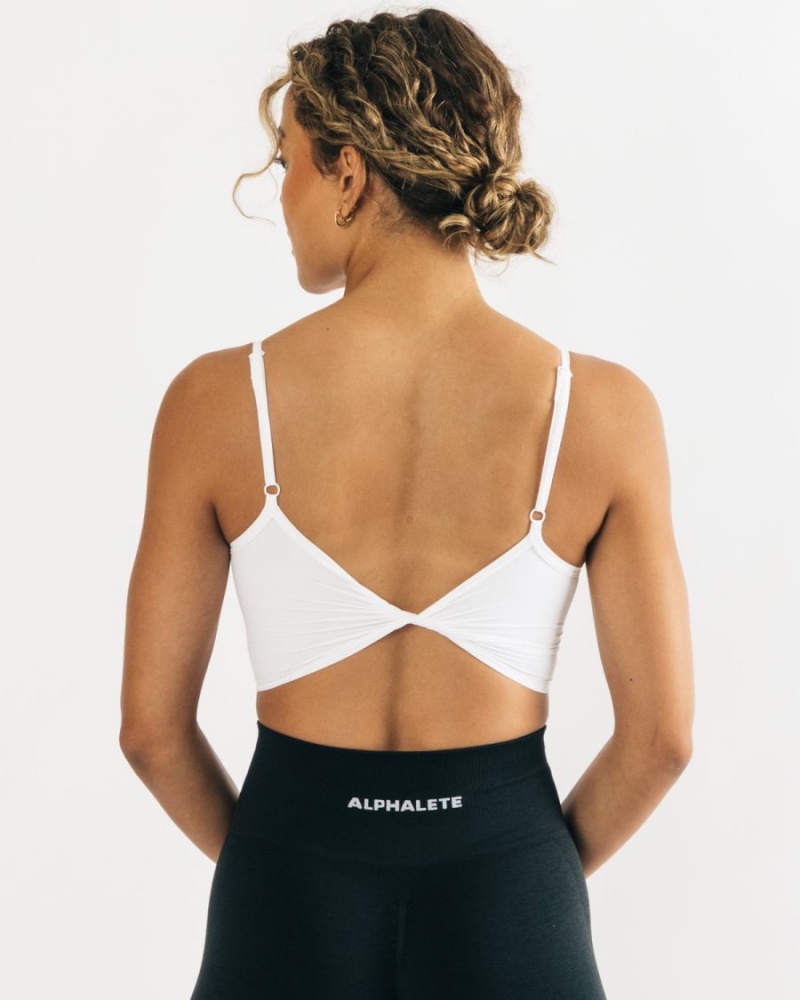 Alphalete Ultrasoft Allure Tank Tank Top Dame Hvite | VBZJEA-670