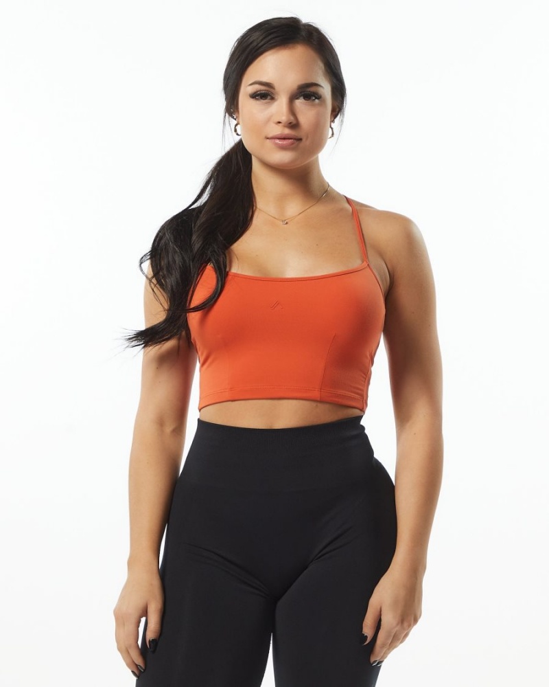 Alphalete Ultrasoft Camisole Tank Tank Top Dame Oransje | UDMZHF-495