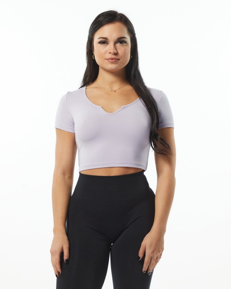 Alphalete Ultrasoft Pinnacle Tee Skjorte Dame Lilac | EYMWGJ-264