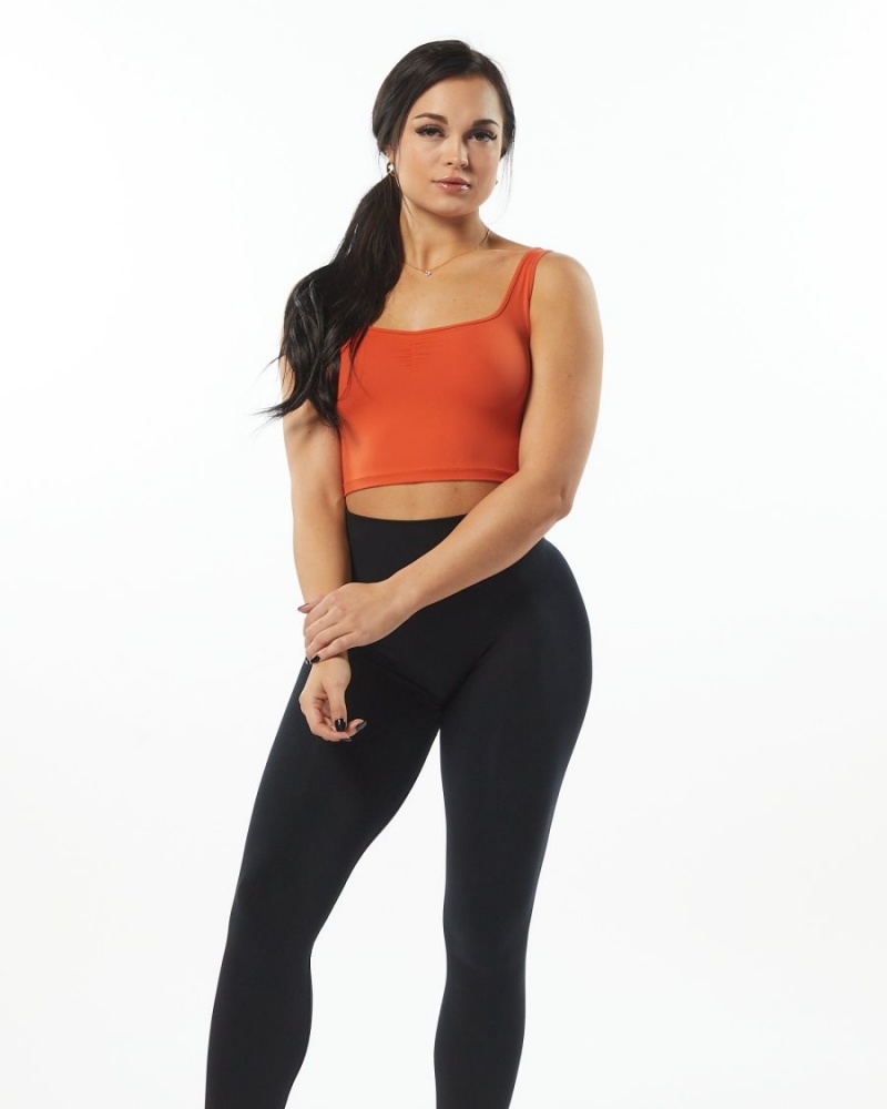 Alphalete Ultrasoft Square Neck Tank Tank Top Dame Oransje | RMNEJL-240