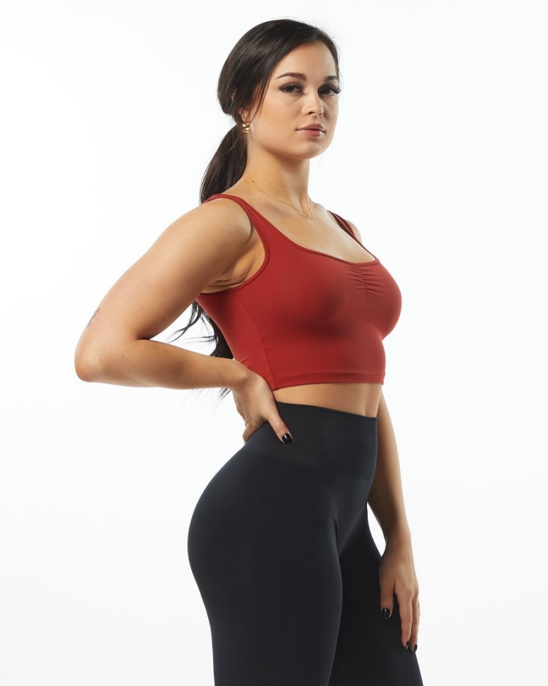 Alphalete Ultrasoft Square Neck Tank Tank Top Dame Cherry | UBKDZT-482