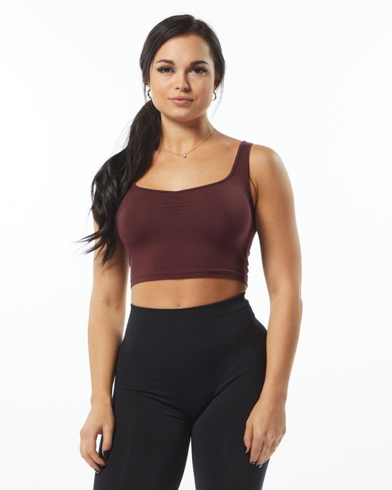 Alphalete Ultrasoft Square Neck Tank Tank Top Dame Wine | LTKEOZ-085