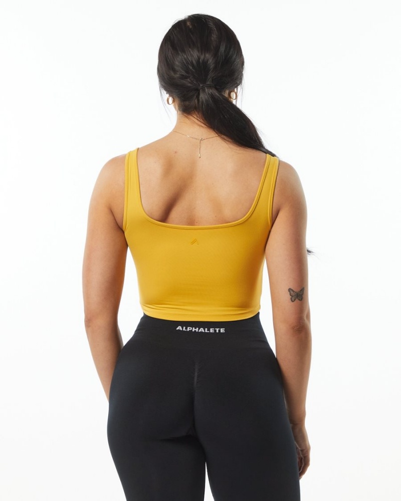 Alphalete Ultrasoft Square Neck Tank Tank Top Dame Sunflower | FNSEPC-891