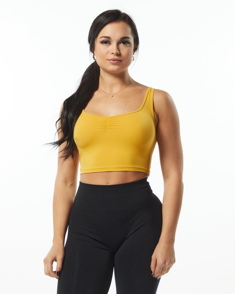 Alphalete Ultrasoft Square Neck Tank Tank Top Dame Sunflower | FNSEPC-891