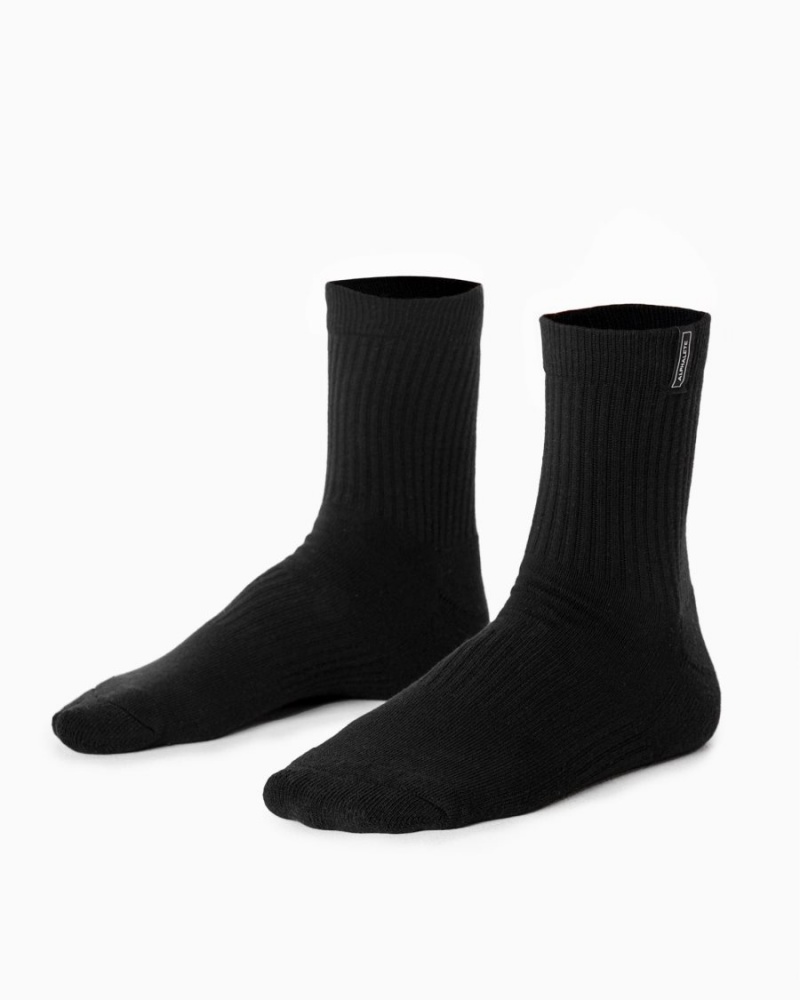 Alphalete Union Crew Sock 3pk Accessories Herre Svarte | CBJGDF-706