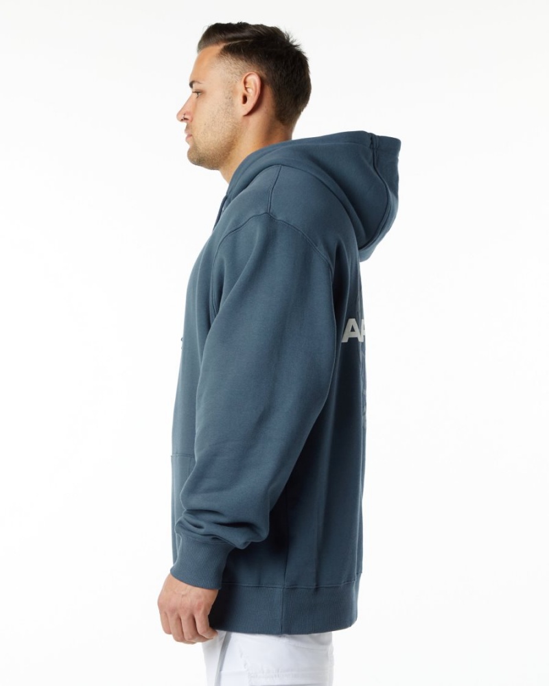 Alphalete Unity Hoodie Hettegenser Herre Blå | AOXVRW-657