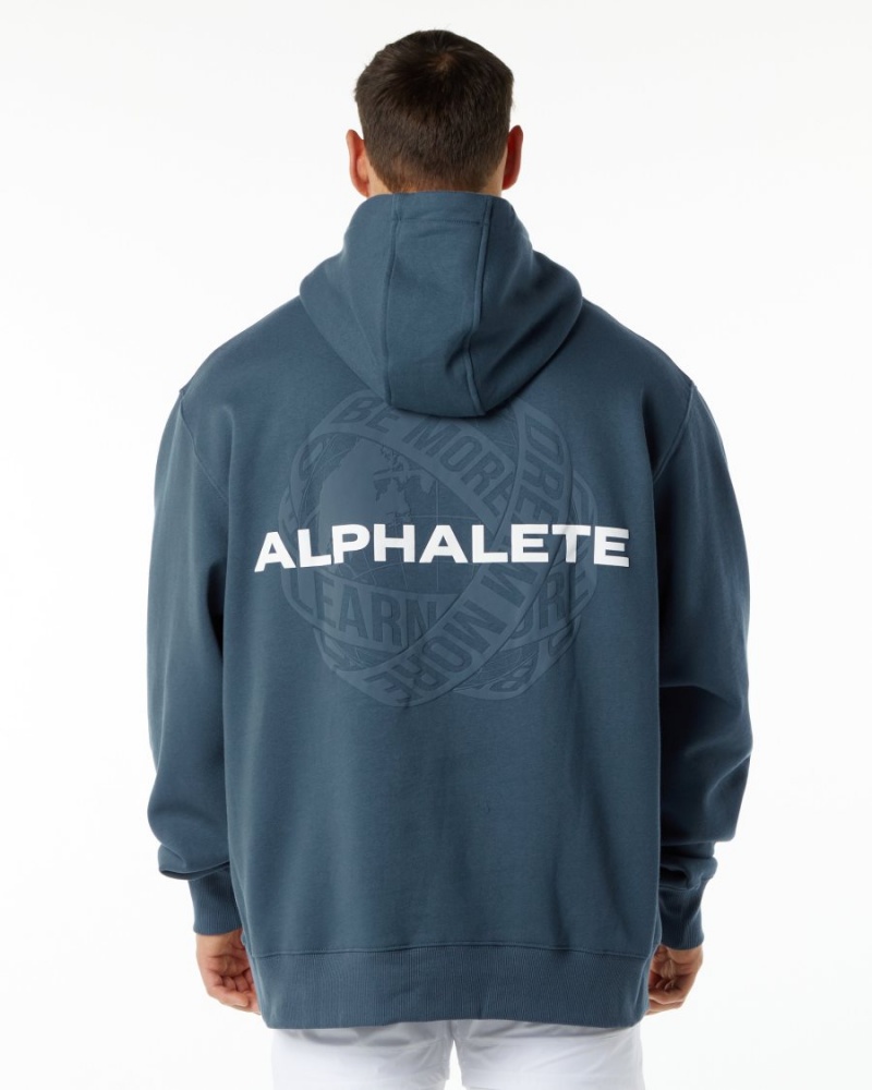 Alphalete Unity Hoodie Hettegenser Herre Blå | AOXVRW-657