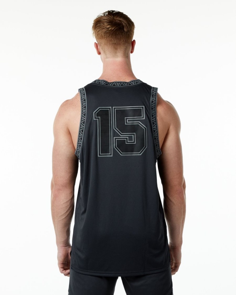 Alphalete Varsity Basketball Jersey Stringers Herre Svarte | MHGDSO-589