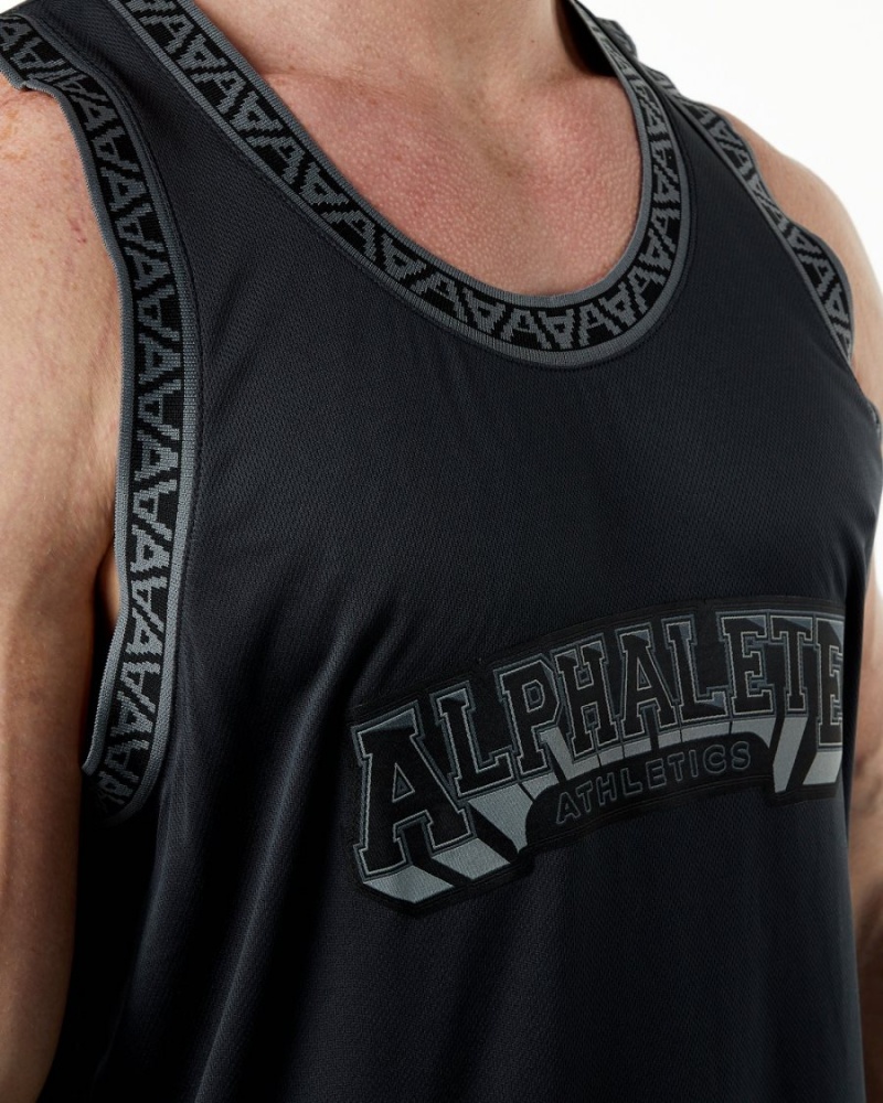 Alphalete Varsity Basketball Jersey Stringers Herre Svarte | MHGDSO-589