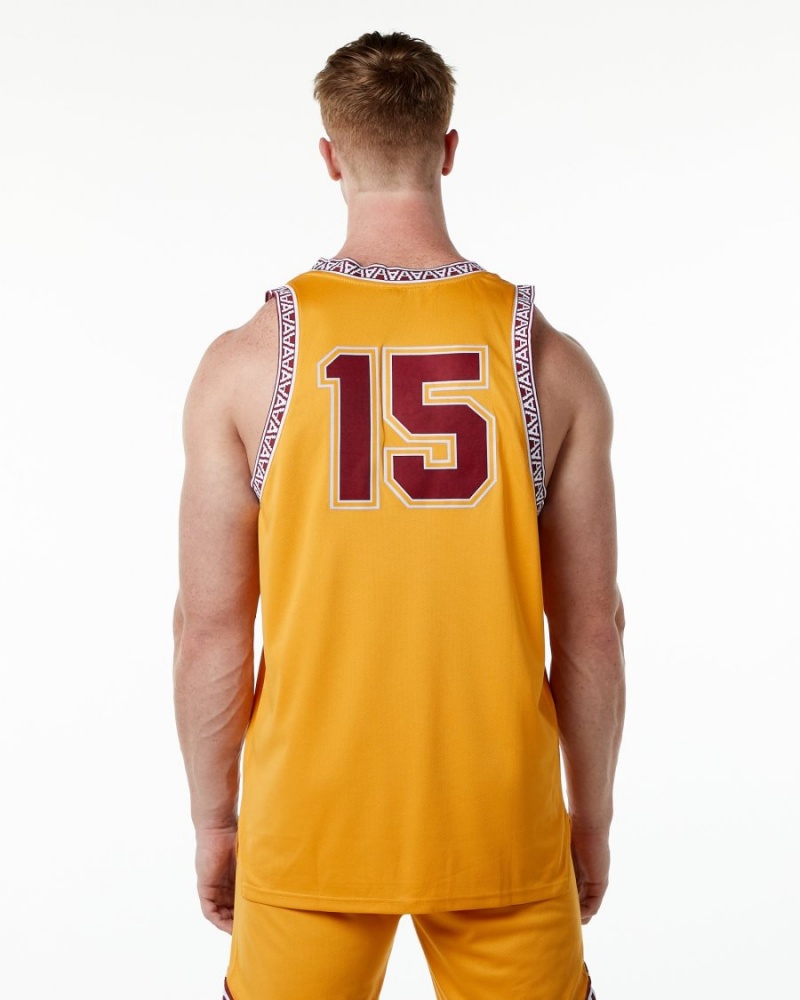 Alphalete Varsity Basketball Jersey Stringers Herre Marigold | NDMKPE-380