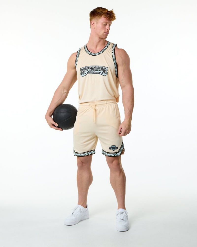 Alphalete Varsity Basketball Jersey Stringers Herre Tan | NUCHDX-470