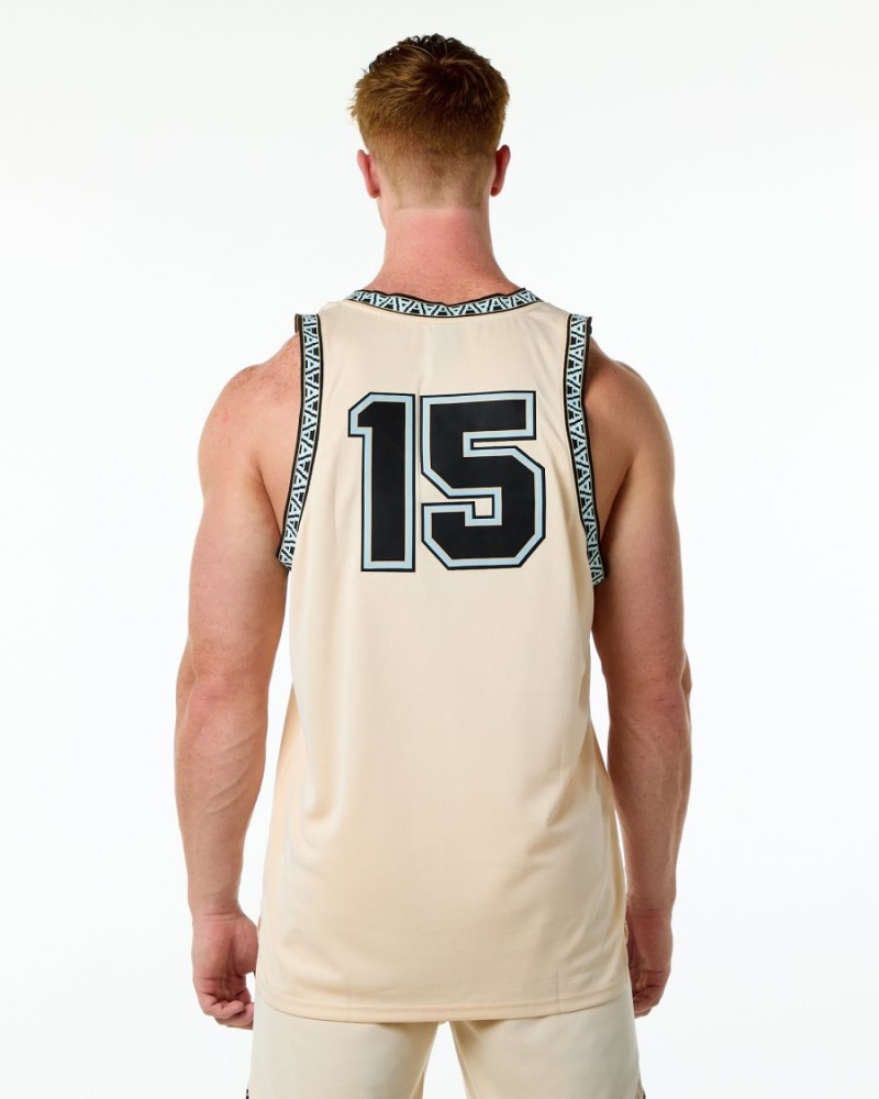 Alphalete Varsity Basketball Jersey Stringers Herre Tan | NUCHDX-470