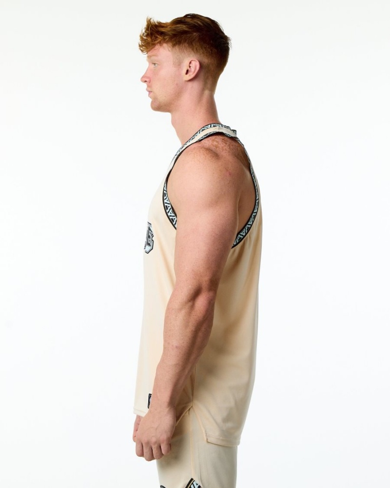 Alphalete Varsity Basketball Jersey Stringers Herre Tan | NUCHDX-470