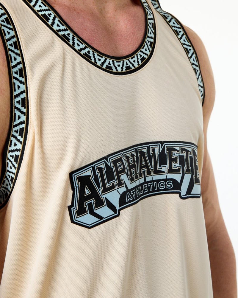 Alphalete Varsity Basketball Jersey Stringers Herre Tan | NUCHDX-470