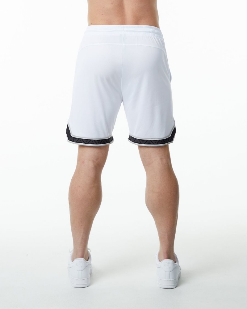 Alphalete Varsity Basketball Kort 9" Shorts Herre Hvite | VEKYPM-703