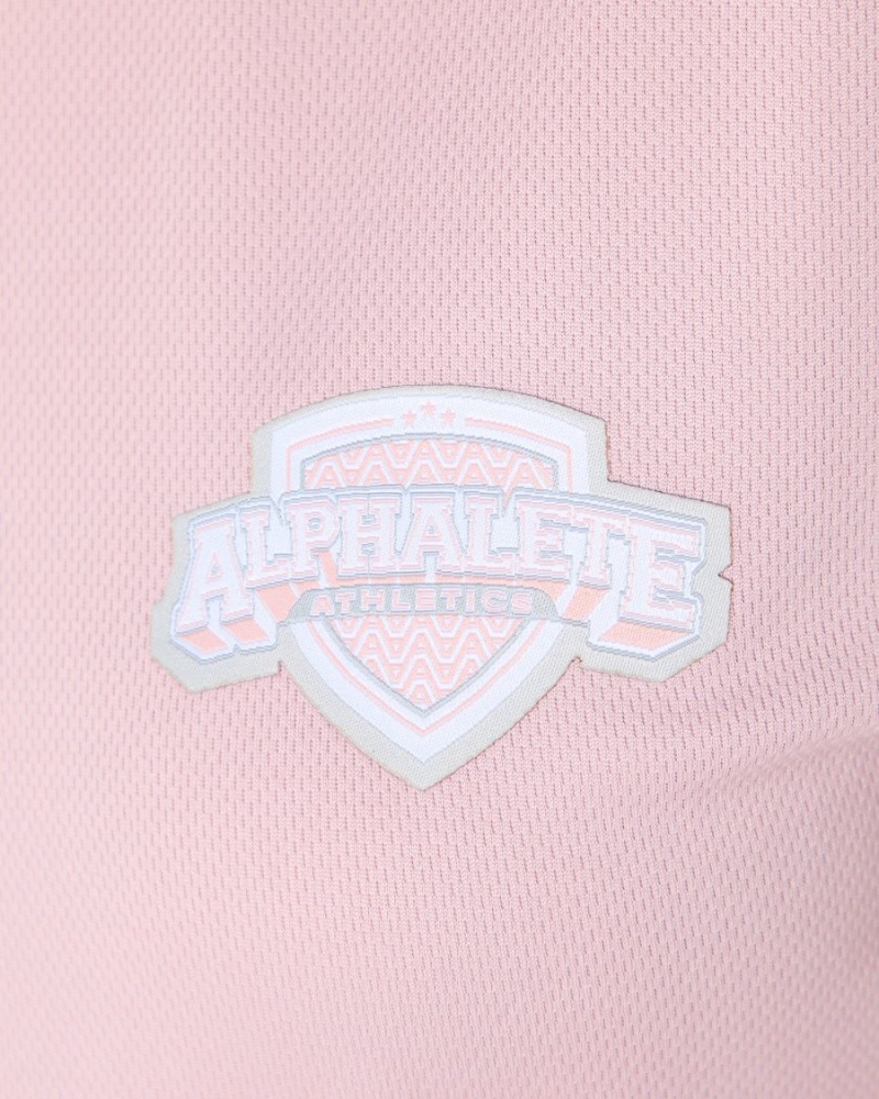 Alphalete Varsity Crop Skjorte Dame Rosa | YZEGBD-158