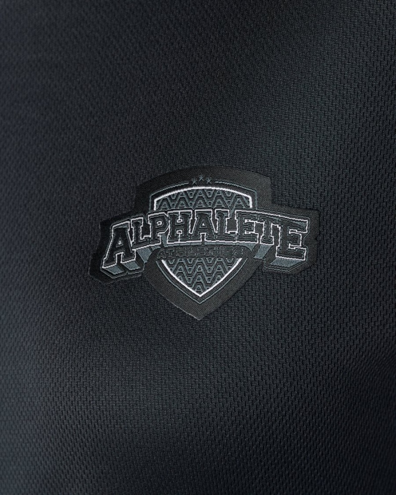 Alphalete Varsity Crop Skjorte Dame Svarte | RDLBHS-496