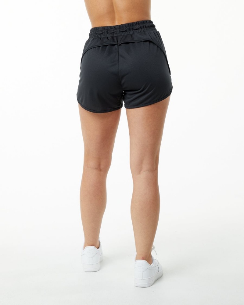 Alphalete Varsity Kort 3.25" Shorts Dame Svarte | QKWGBL-156