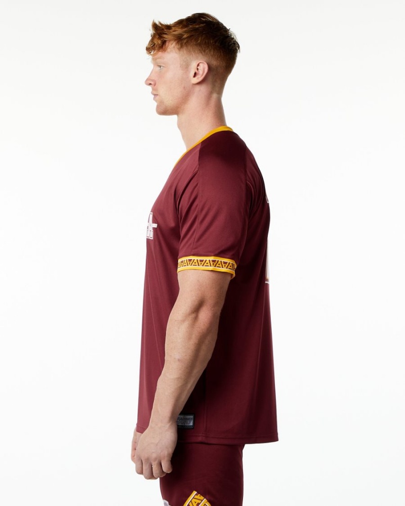 Alphalete Varsity NFL Jersey Skjorte Herre Crimson | VEIKNZ-240