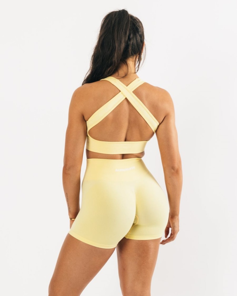 Alphalete Vault Bra Sports BH Dame Lemonade | ISVQZP-190