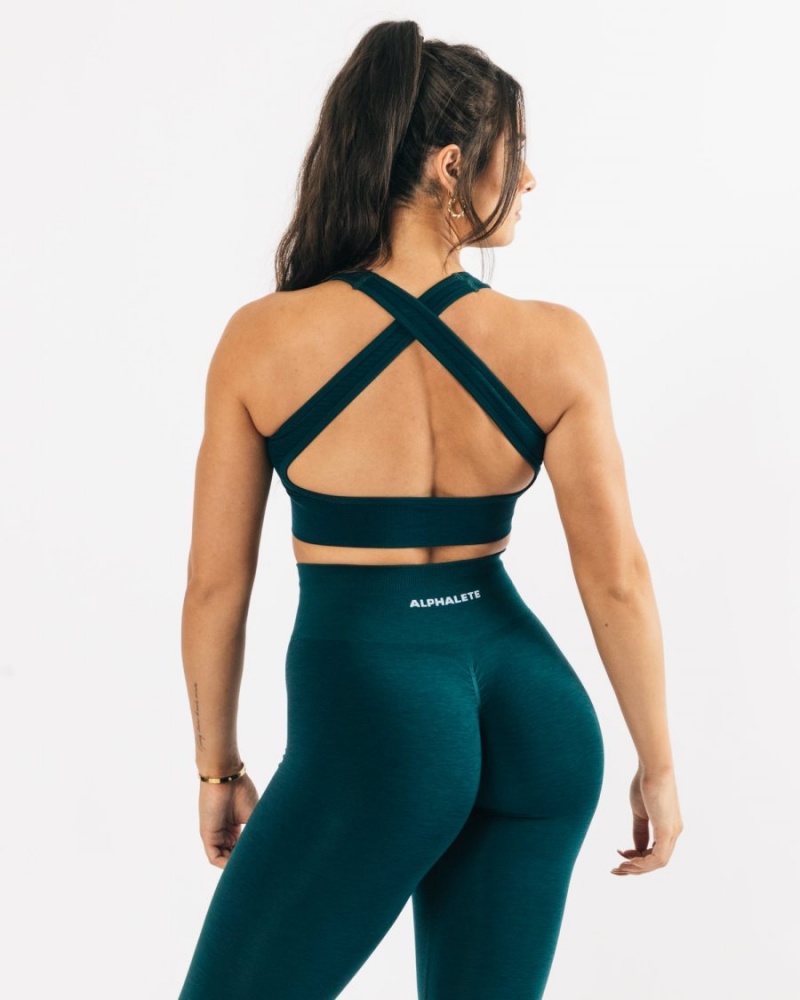 Alphalete Vault Bra Sports BH Dame Teal | NYIAVO-153