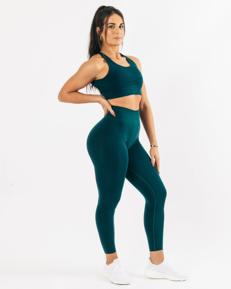 Alphalete Vault Bra Sports BH Dame Teal | NYIAVO-153