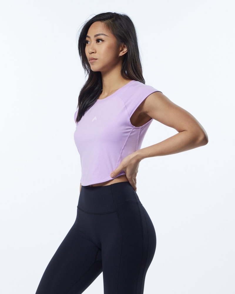 Alphalete Velocity Crop Tee Skjorte Dame Lavendel | SIMNBW-942