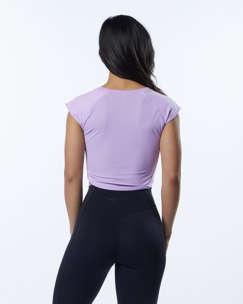 Alphalete Velocity Crop Tee Skjorte Dame Lavendel | SIMNBW-942