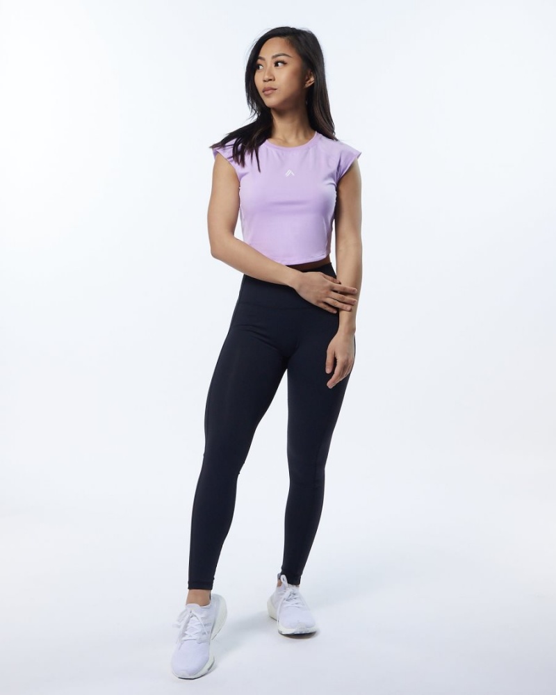 Alphalete Velocity Crop Tee Skjorte Dame Lavendel | SIMNBW-942