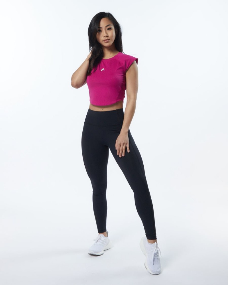 Alphalete Velocity Crop Tee Skjorte Dame Rosa | DNYEAS-197