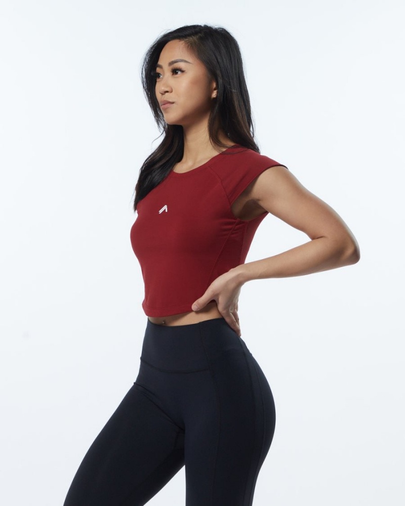 Alphalete Velocity Crop Tee Skjorte Dame Rød | HAPFUD-971