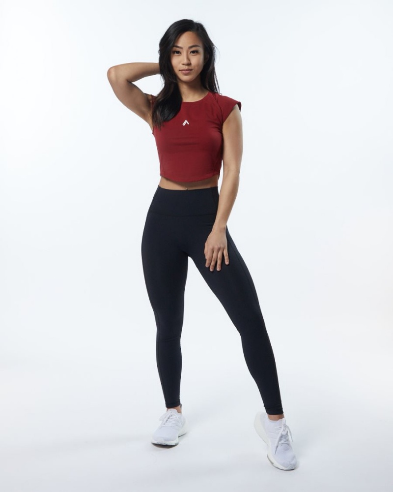 Alphalete Velocity Crop Tee Skjorte Dame Rød | HAPFUD-971