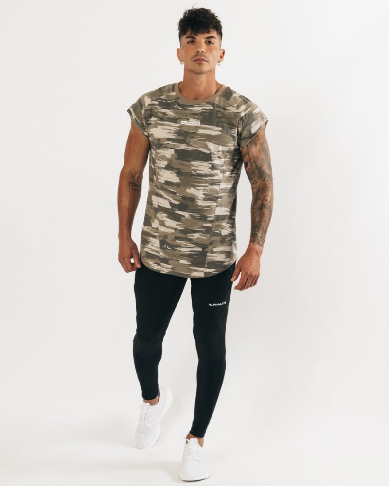 Alphalete Velocity Ermeløse Tee Stringers Herre Camouflage | JEQGAN-614