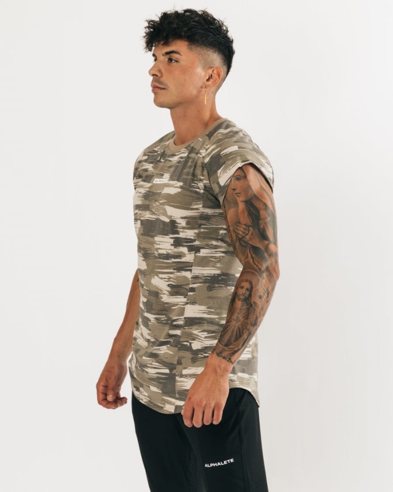 Alphalete Velocity Ermeløse Tee Stringers Herre Camouflage | JEQGAN-614