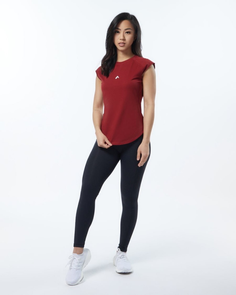 Alphalete Velocity Tee Skjorte Dame Rød | WENYIA-427