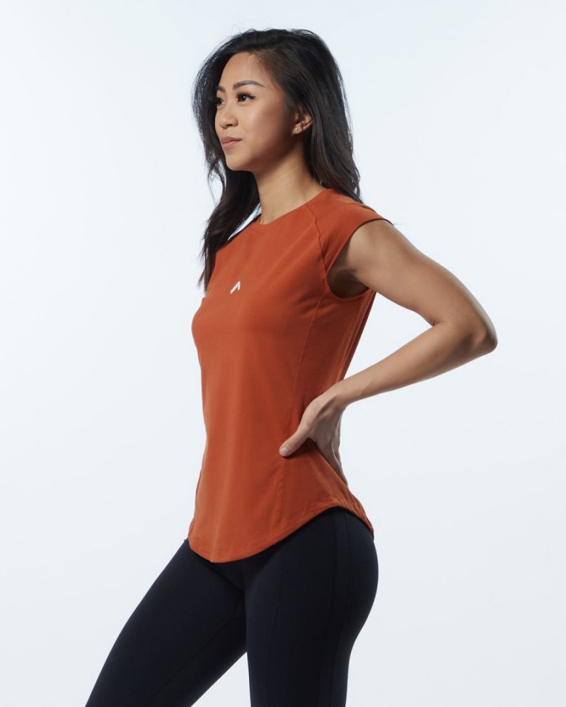 Alphalete Velocity Tee Skjorte Dame Sour Tangerine | VWXGAZ-643