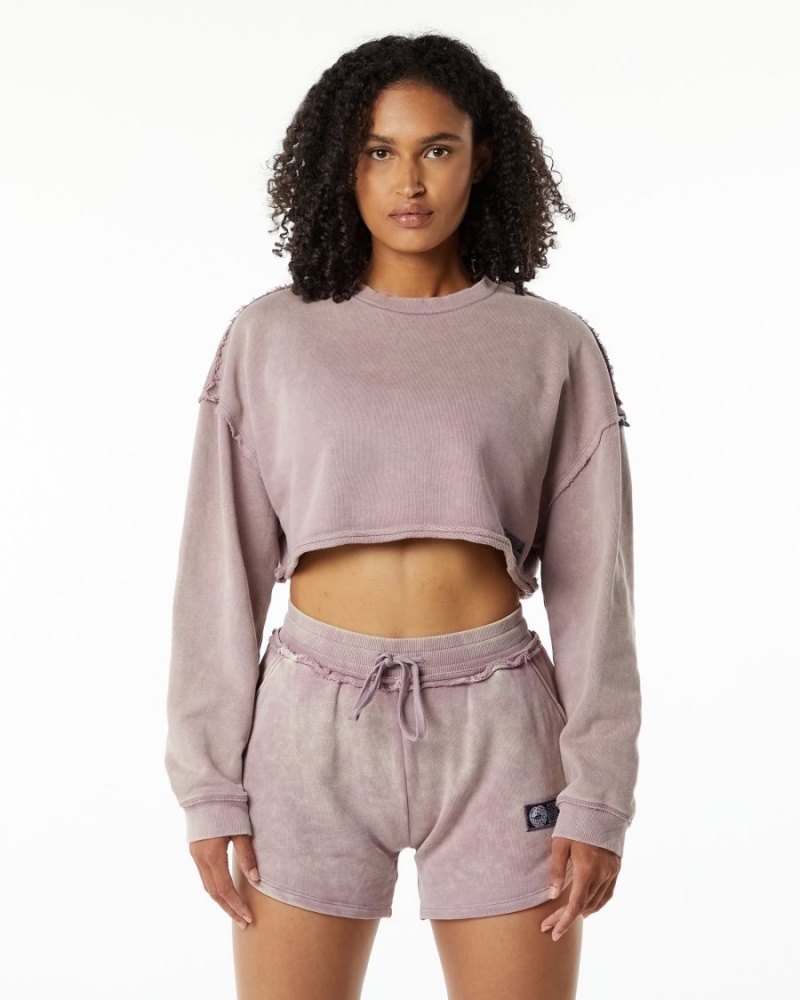 Alphalete Very Terry Crop Pullover Jakker Dame Rosa | KFBVAN-875