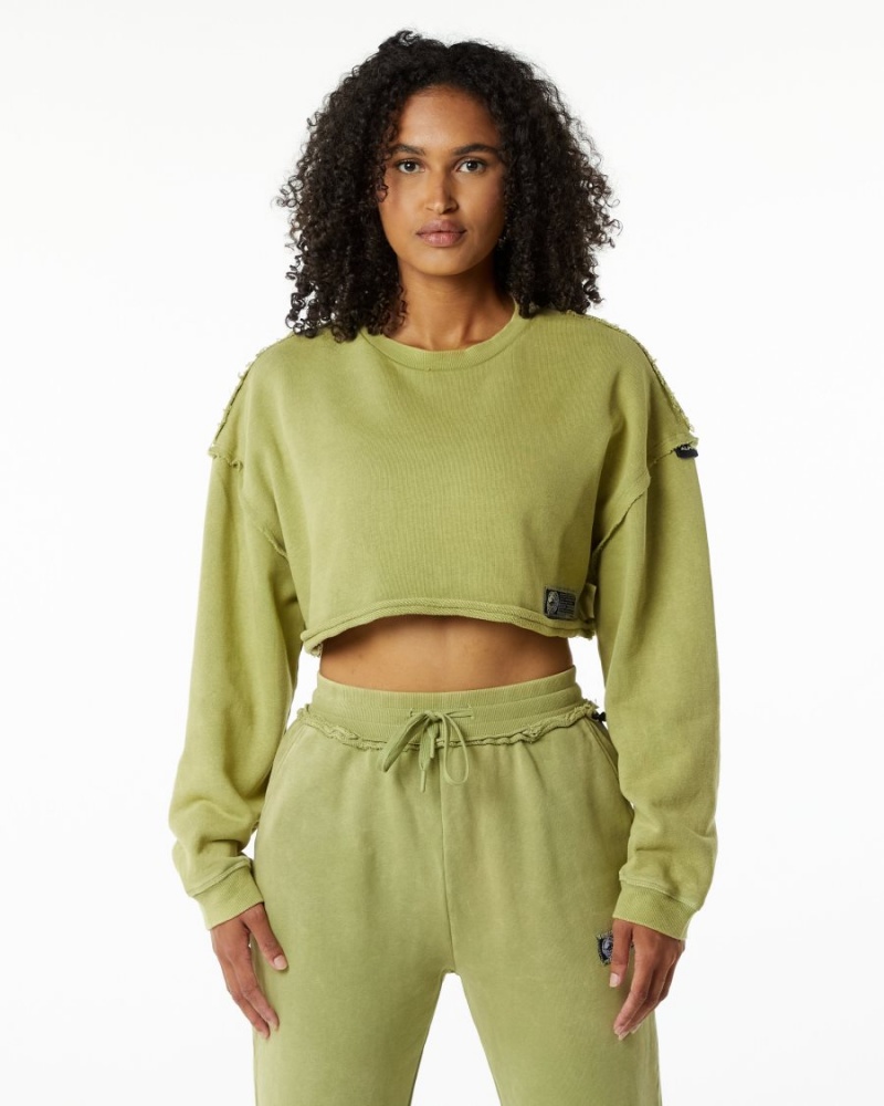 Alphalete Very Terry Crop Pullover Jakker Dame Grønn | INSLZP-195