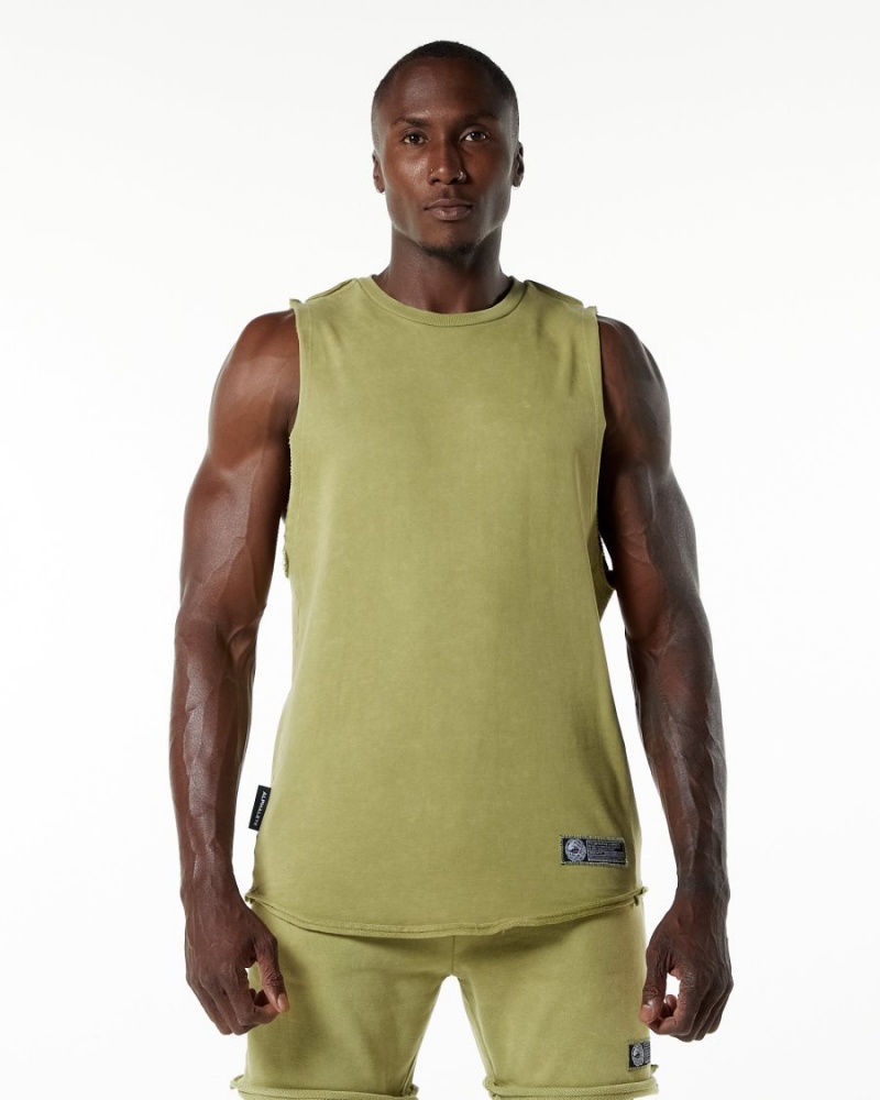 Alphalete Very Terry Cutoff Stringers Herre Grønn | ECSOKV-264