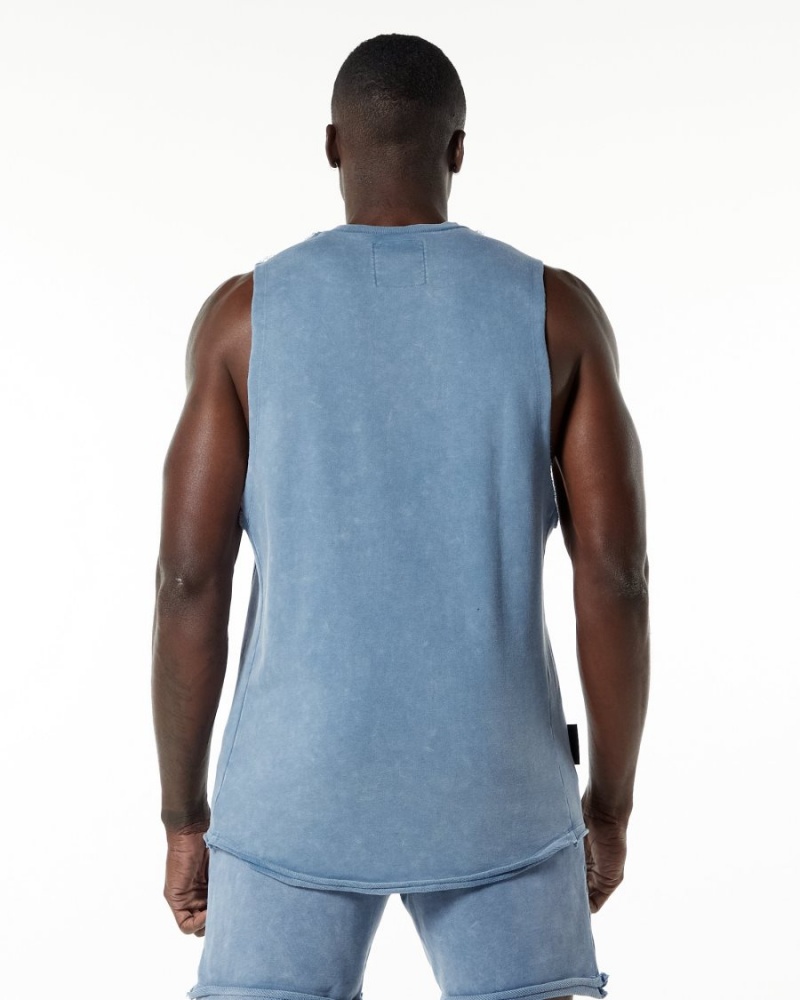 Alphalete Very Terry Cutoff Stringers Herre Blå | MKYHAR-091