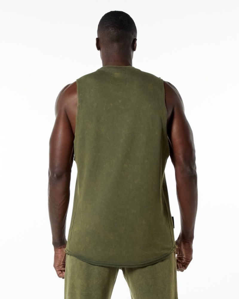 Alphalete Very Terry Cutoff Stringers Herre Grønn | OUXMRQ-075