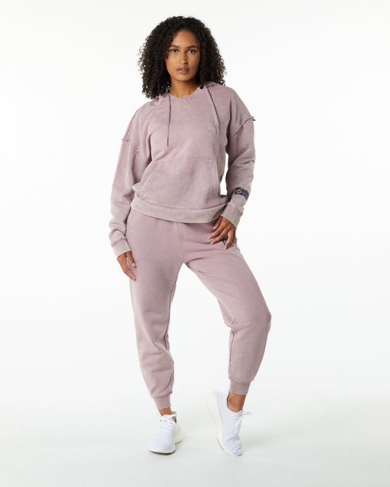 Alphalete Very Terry Hoodie Hettegenser Dame Rosa | WXOUDK-502