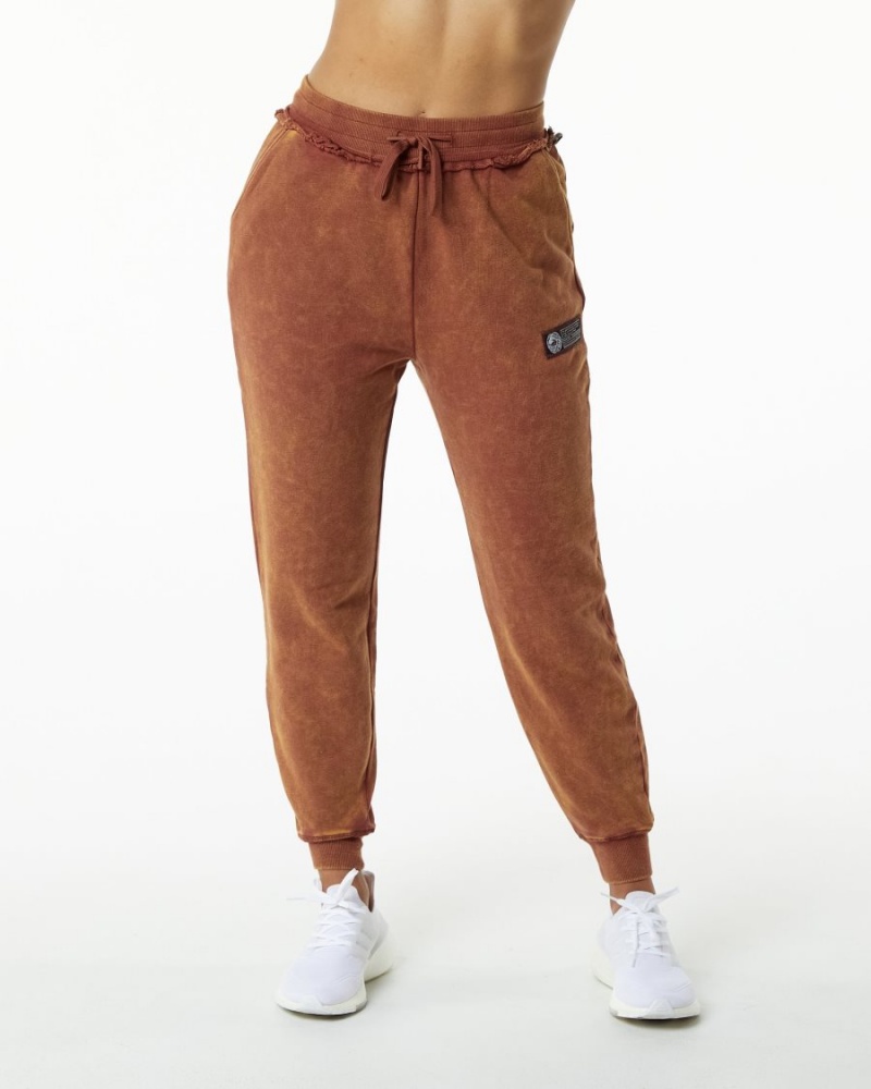 Alphalete Very Terry Jogger Joggebukser Dame Bloodstone | UZDGEB-091