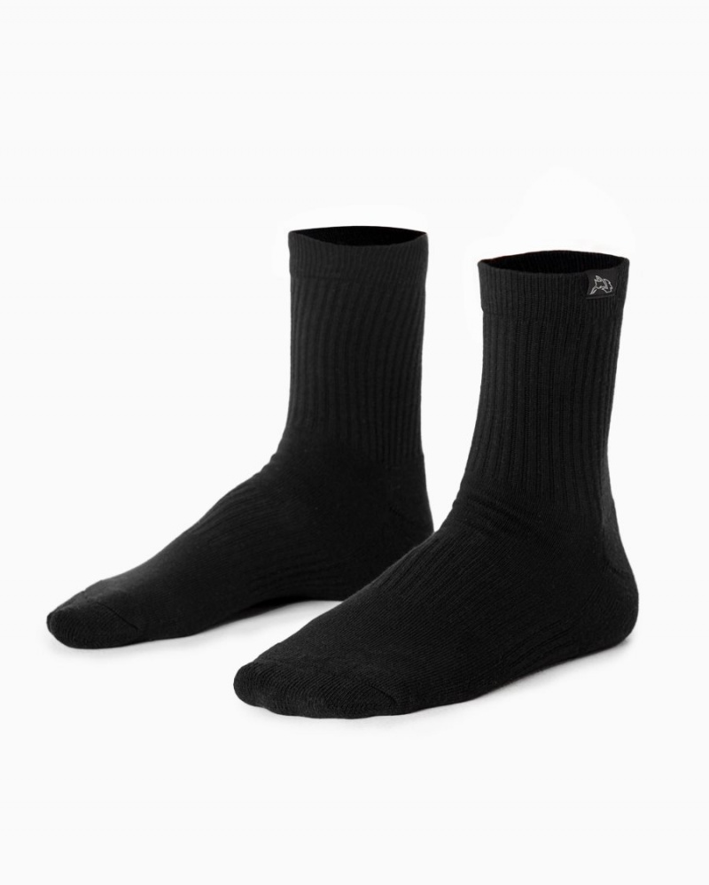 Alphalete Wolf Head Crew Sock 3pk Accessories Dame Svarte | OUSVEZ-249