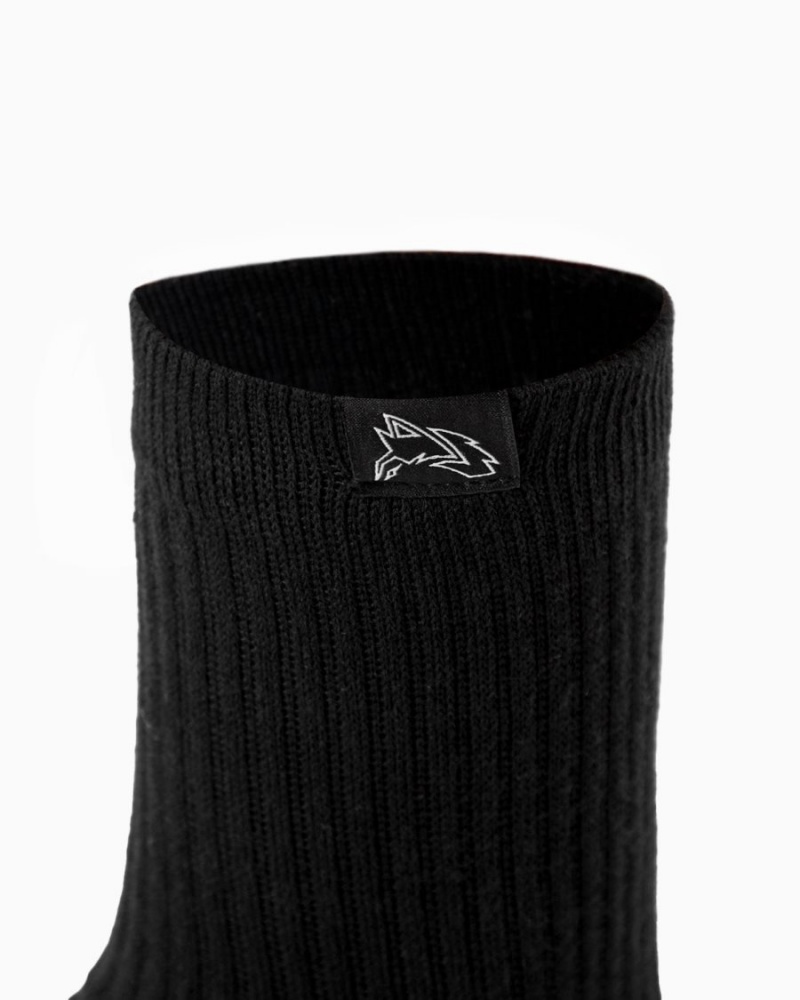 Alphalete Wolf Head Crew Sock 3pk Accessories Dame Svarte | OUSVEZ-249