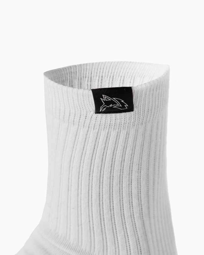 Alphalete Wolf Head Crew Sock 3pk Accessories Dame Hvite | OYDEGB-670