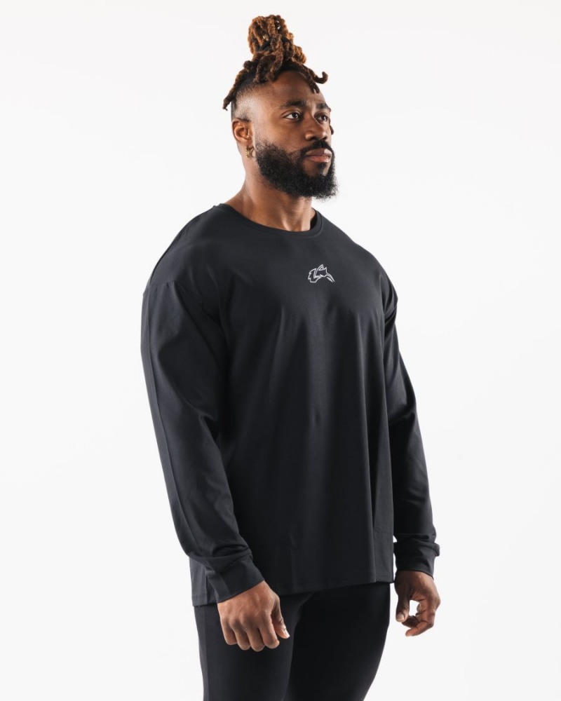 Alphalete Wolf Head LS Tee Skjorte Herre Svarte | GOAZHK-913