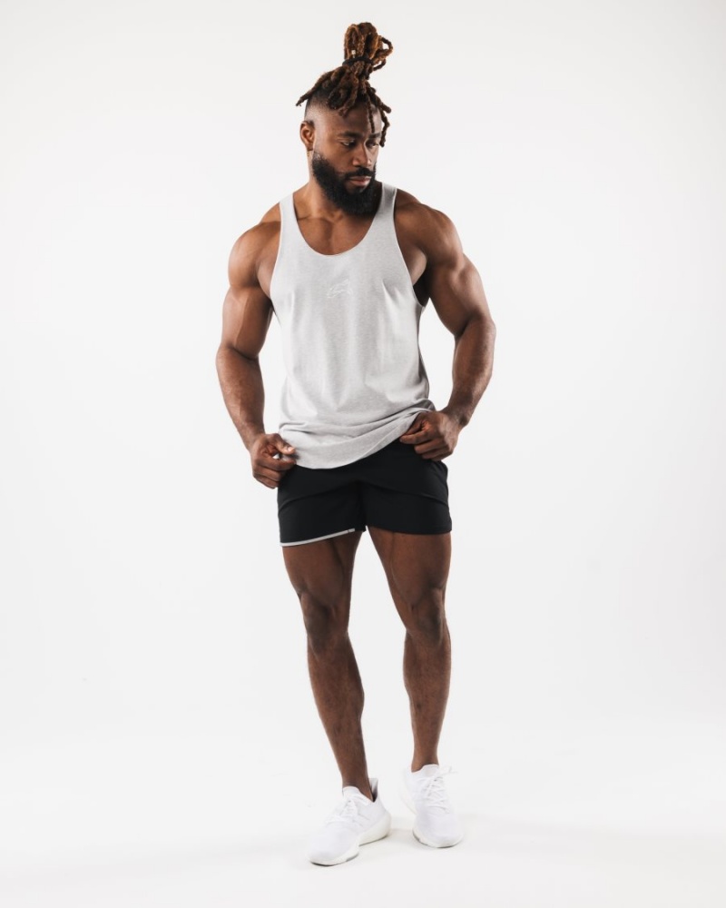 Alphalete Wolf Head Raw Cut Tank Singlet Herre Grå | KQZYGU-526